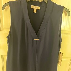 Brand new navy blue  sleeveless Dana Buchman blouse size small